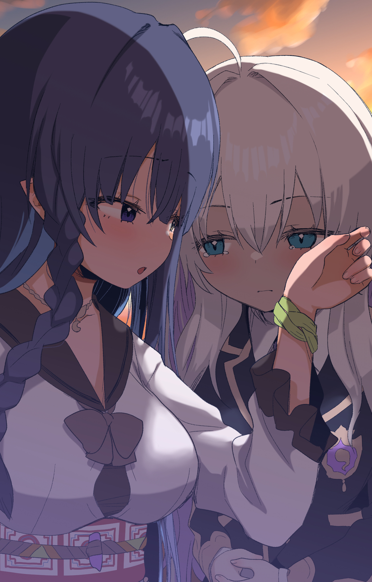 This is a pixiv picture whose title is 【先行カット】ユレミラ_夕暮れ.