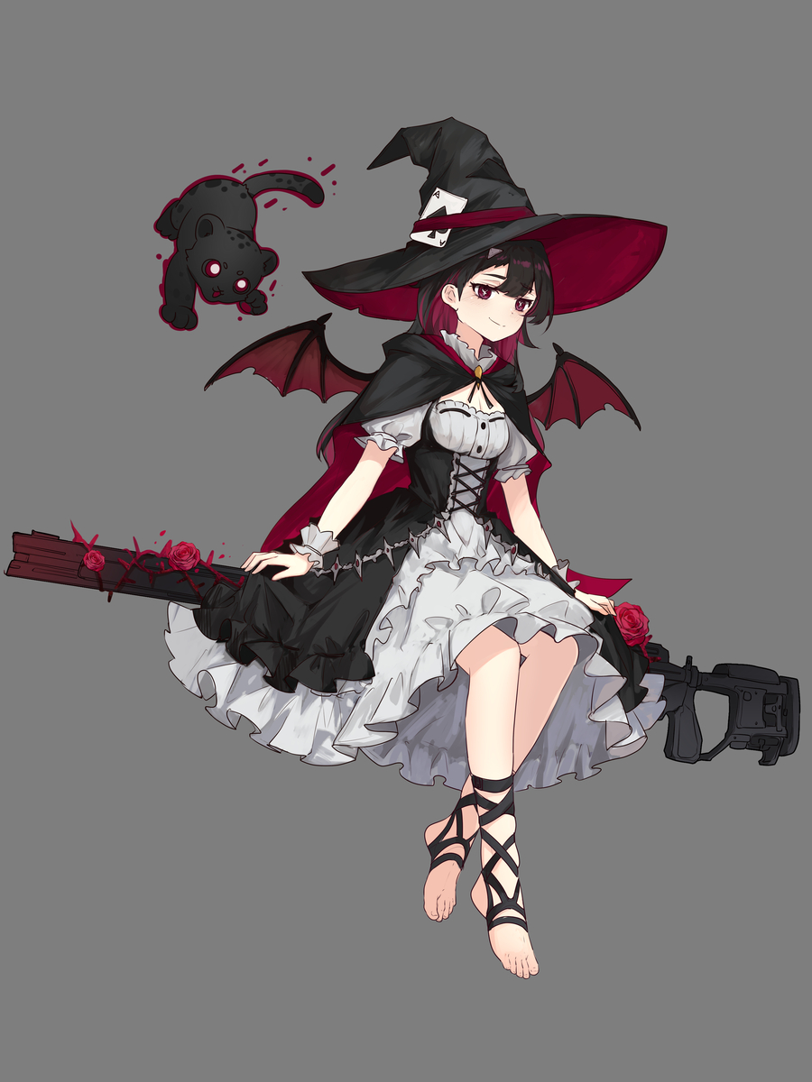 This is a pixiv picture whose title is 【OC】万圣换装三弹-嘉萘缇/哥特小魔女.