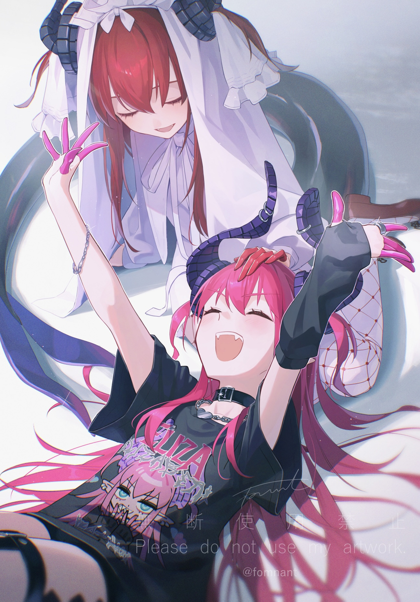 This is a pixiv picture whose title is 「母様！！」.