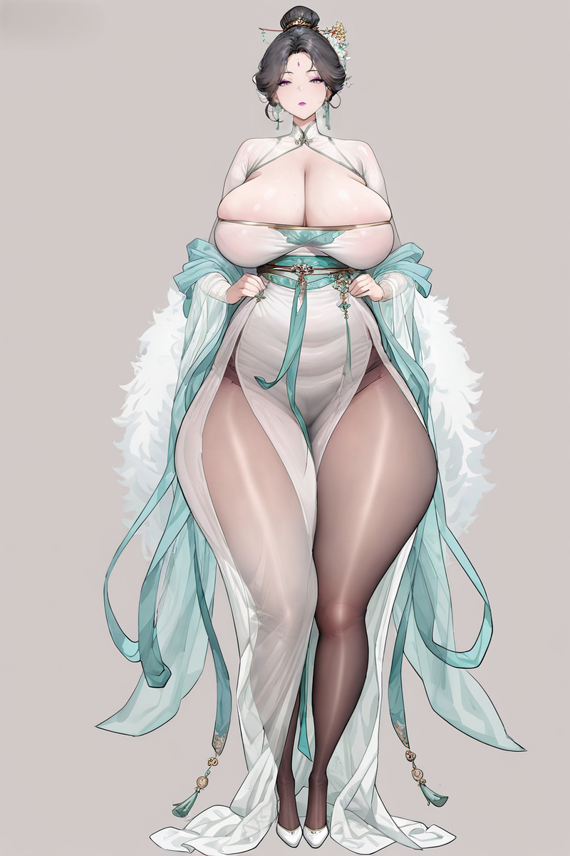 This is a pixiv picture whose title is 古风母猪.