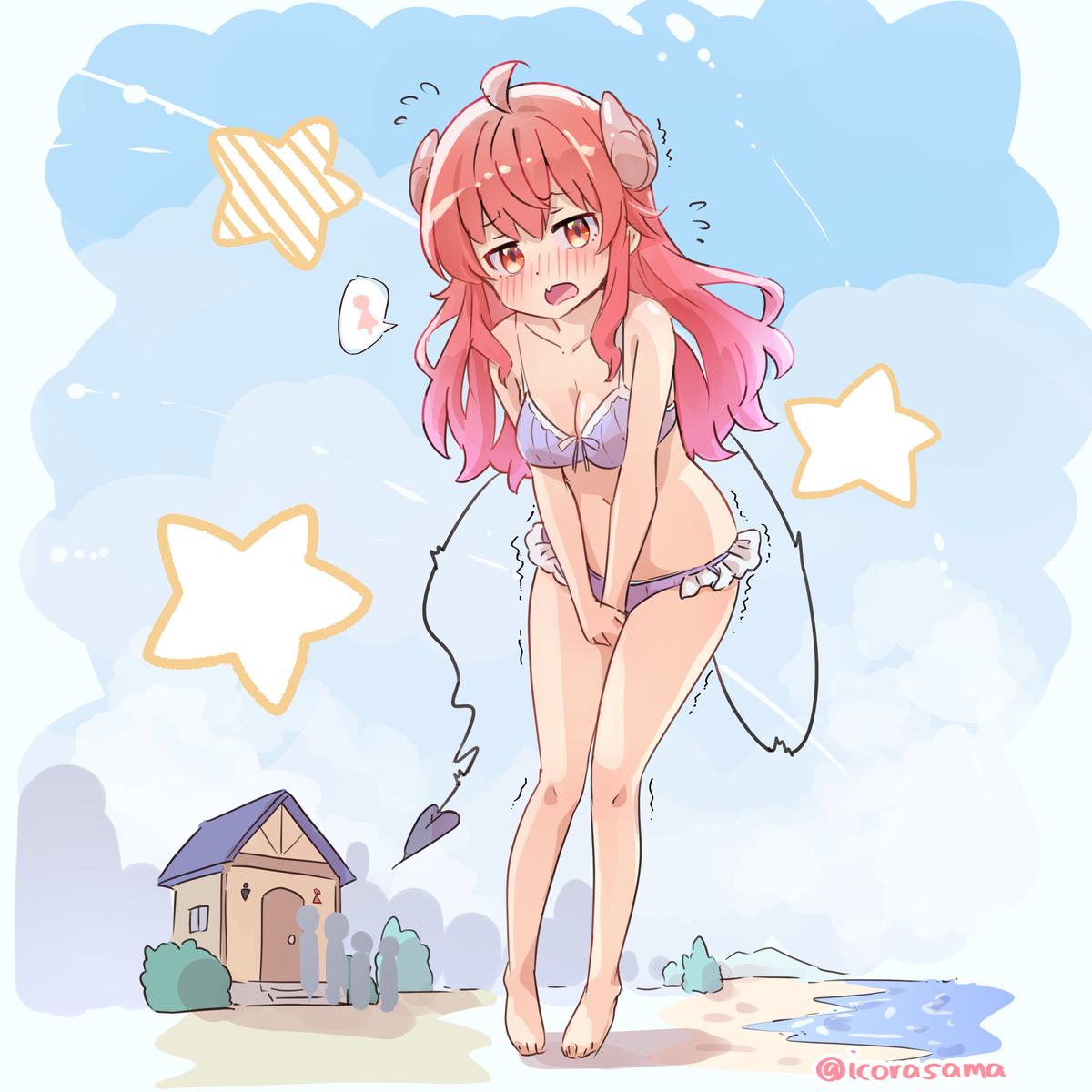 This is a pixiv picture whose title is ピンチまぞく.