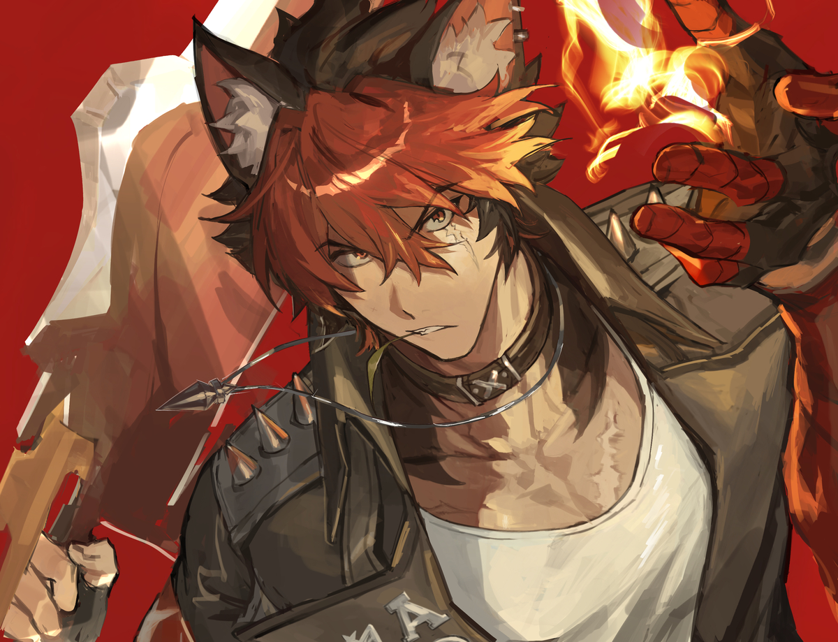 This is a pixiv picture whose title is 🔥.