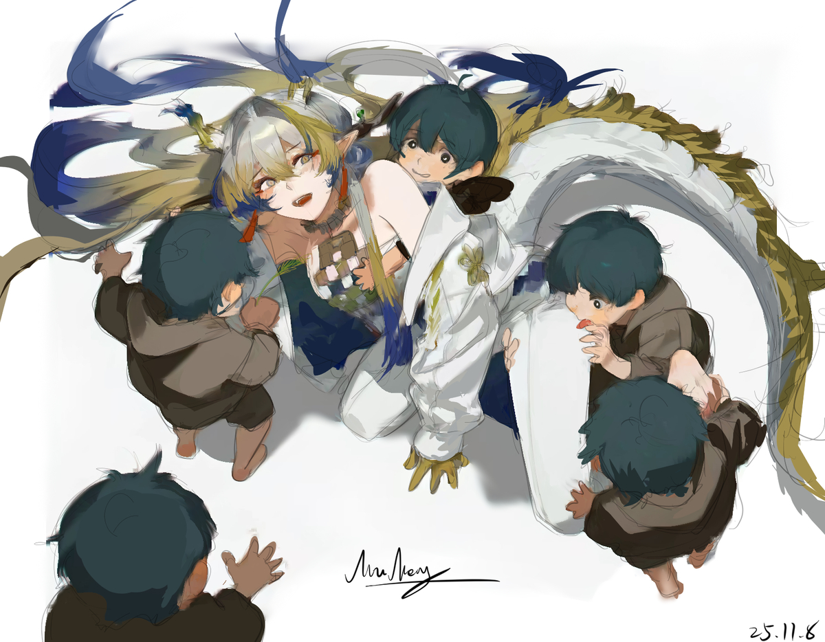 This is a pixiv picture whose title is 他们还只是孩子.