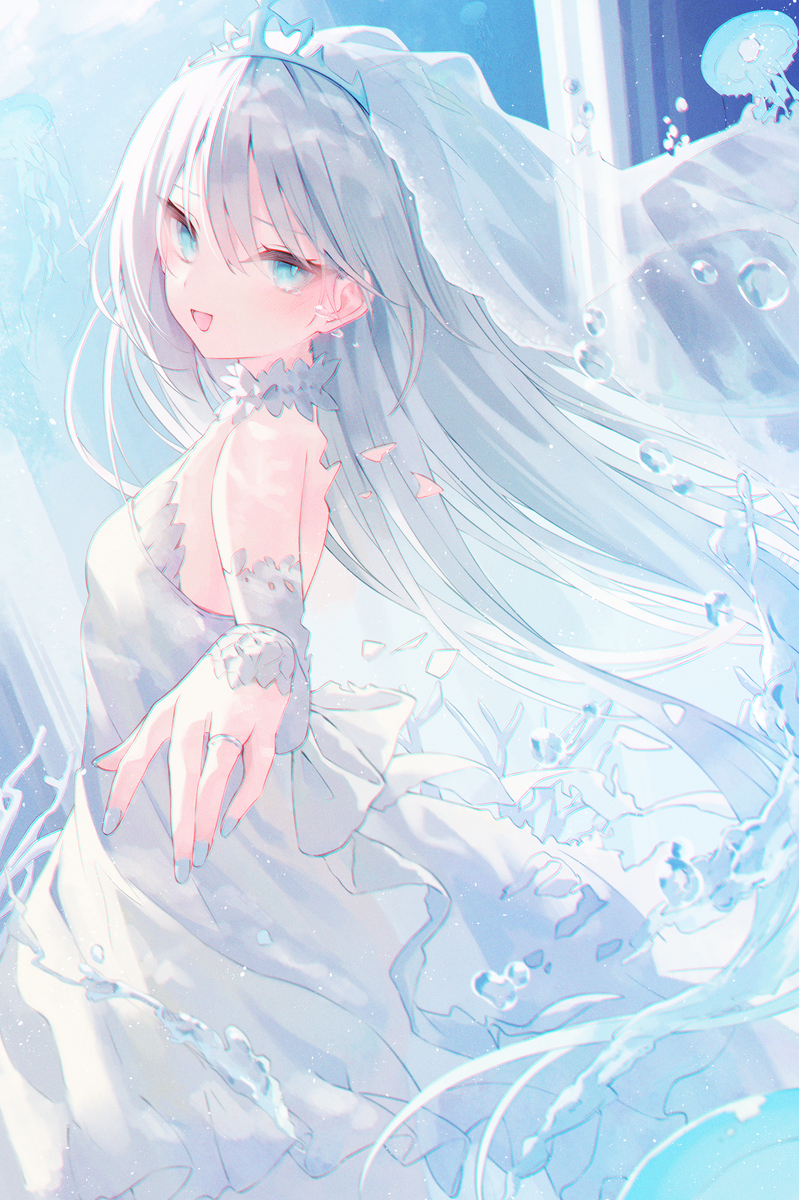 This is a pixiv picture whose title is 泡沫の祈り.