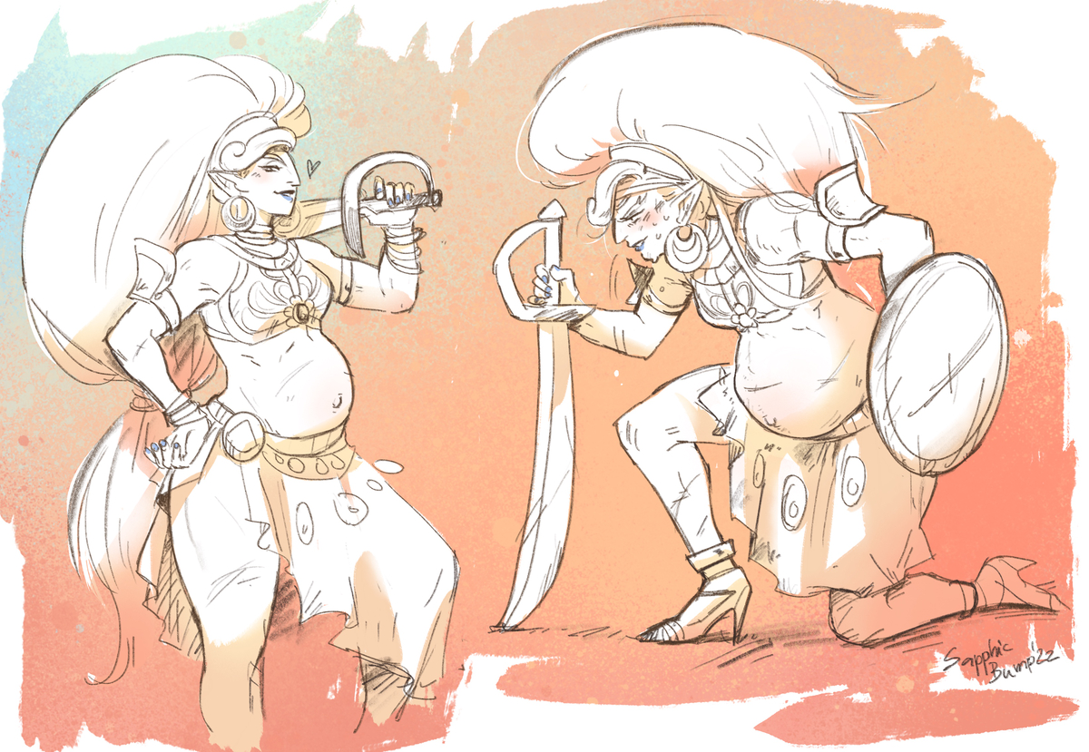 This is a pixiv picture whose title is Pregnant Urbosa.