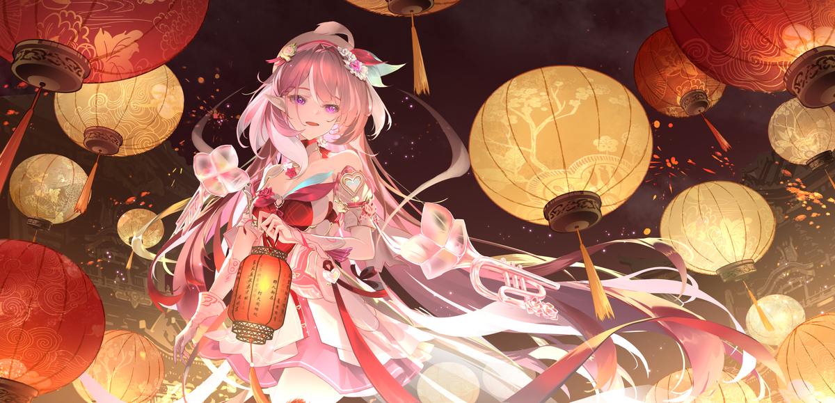 This is a pixiv picture whose title is 【崩坏3】青玉案-元夕.