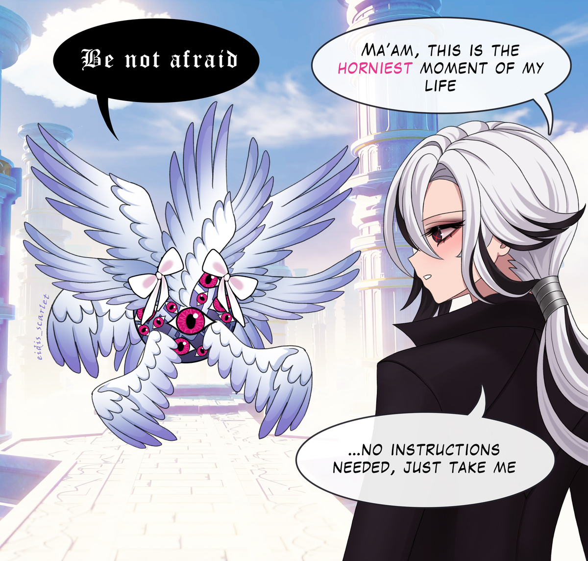 This is a pixiv picture whose title is Biblically accurate angel.