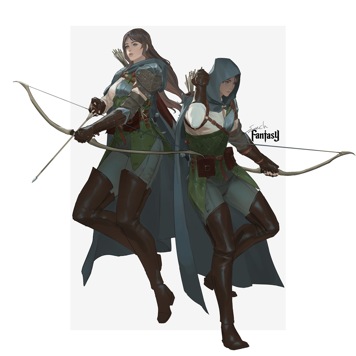 This is a pixiv picture whose title is 冒険者(中距離).