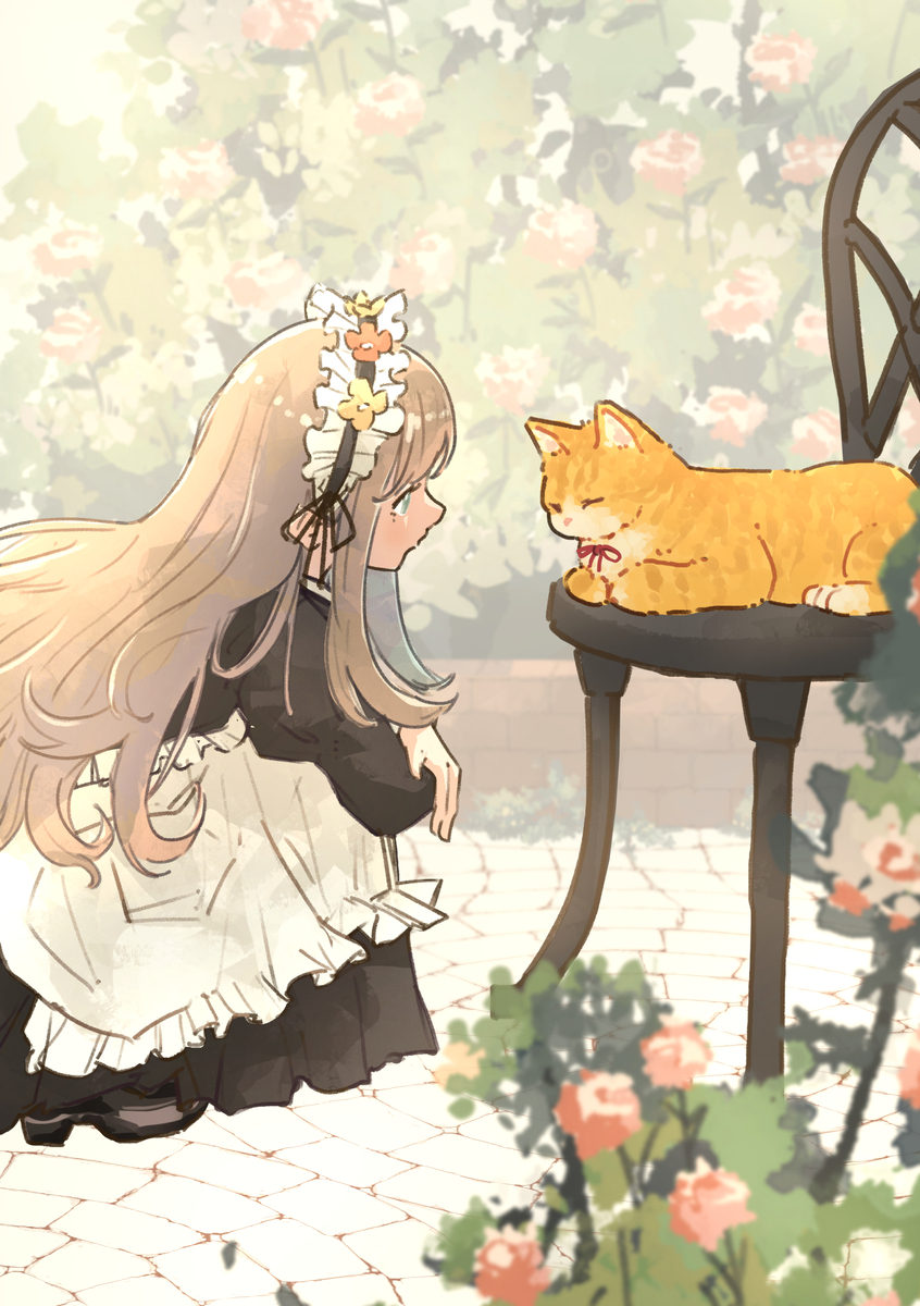 This is a pixiv picture whose title is 幸せな空間🐈🐾.