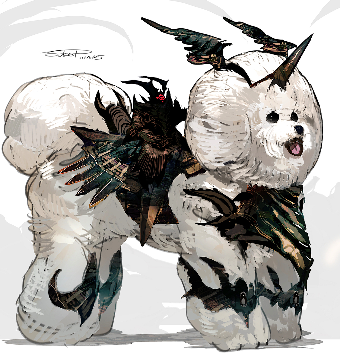 This is a pixiv picture whose title is 魔王の乗り物.