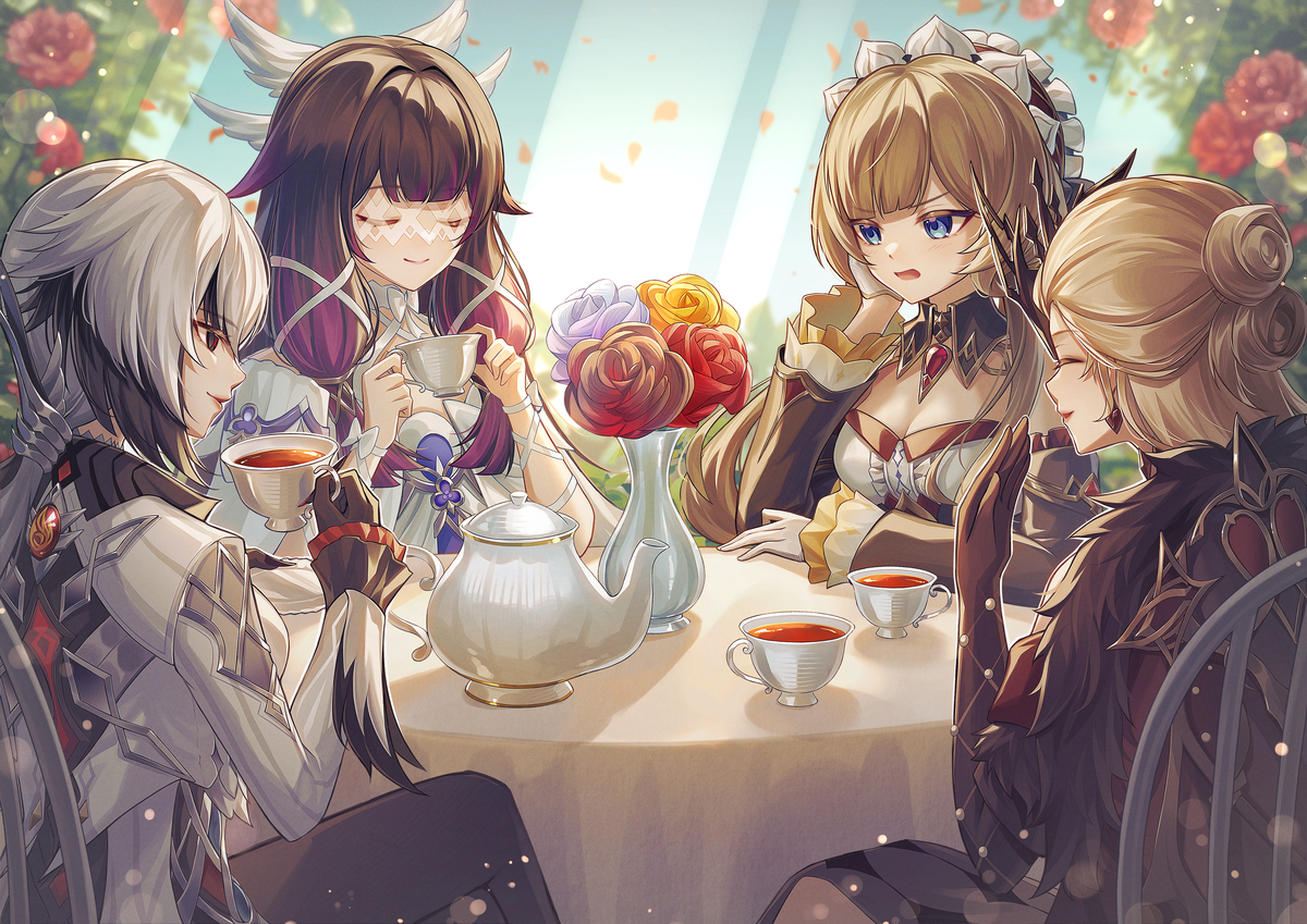 This is a pixiv picture whose title is 在りし日のティータイム.