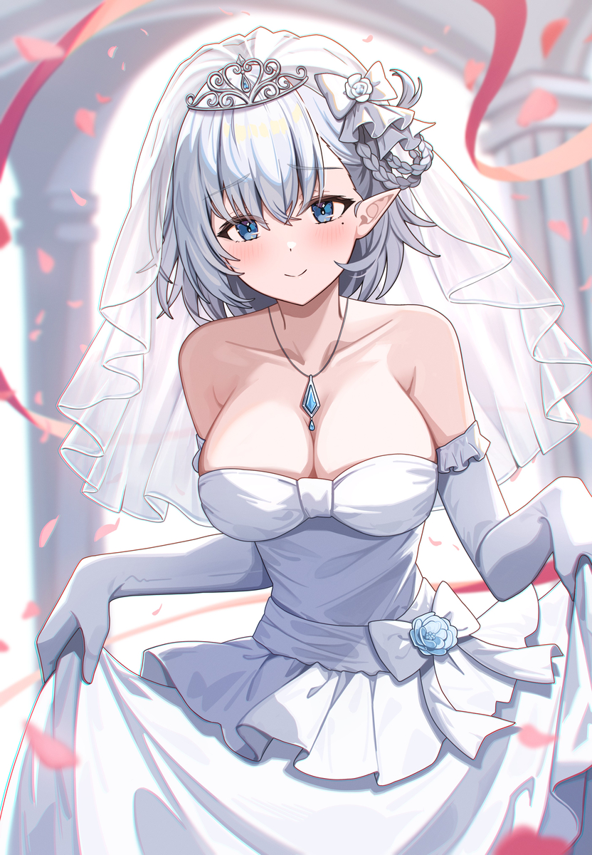 This is a pixiv picture whose title is ウェディングドレス×β.