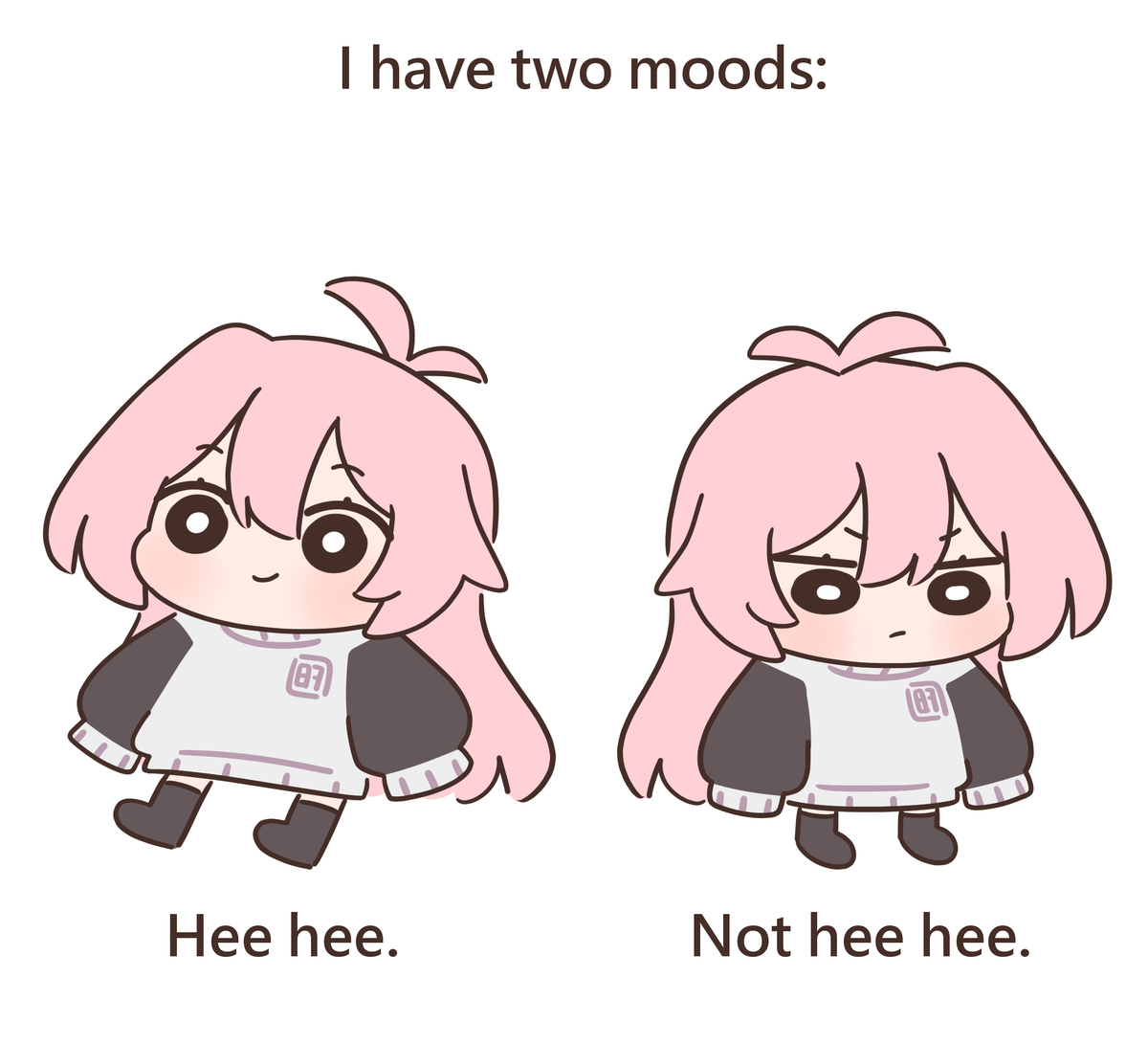 This is a pixiv picture whose title is two moods.