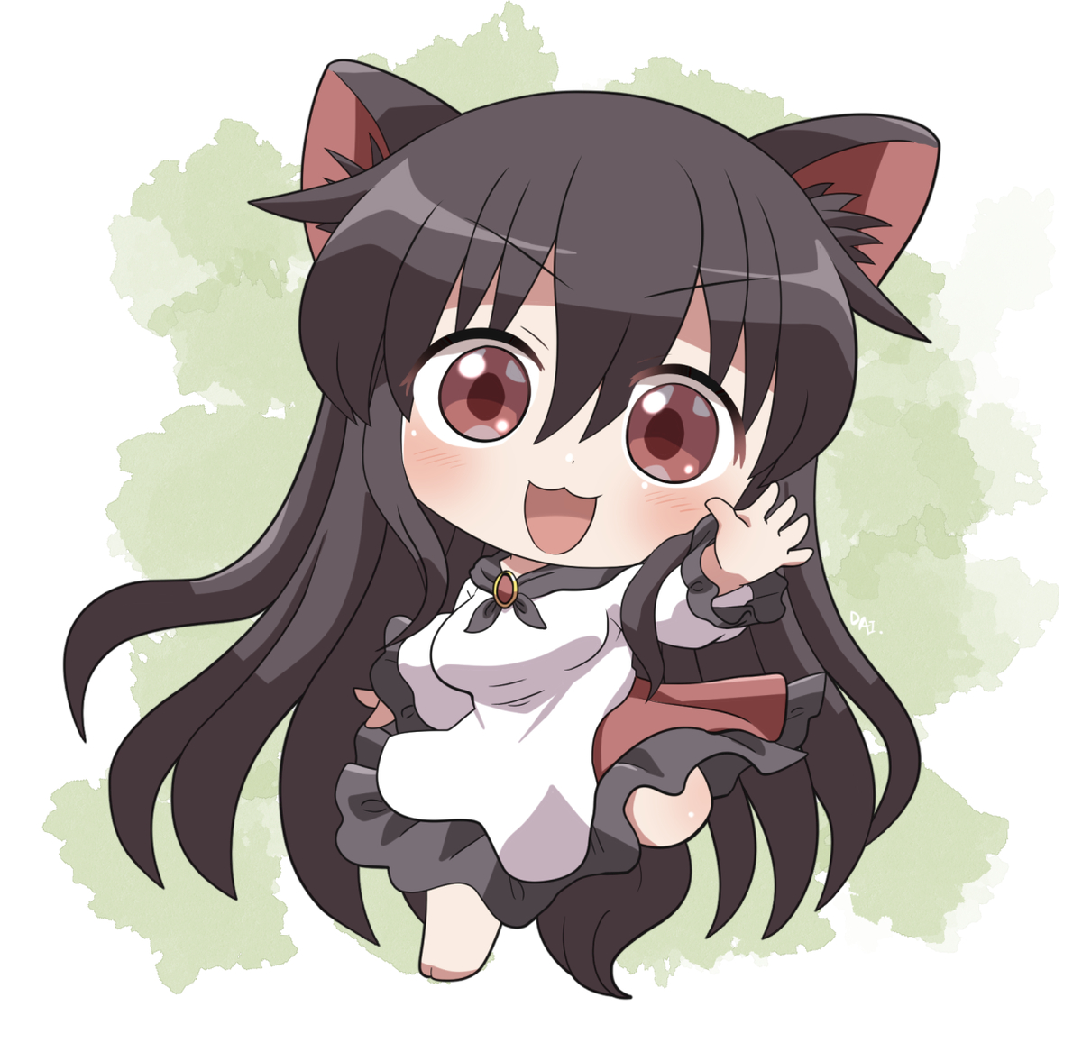 This is a pixiv picture whose title is 挨拶してくる家庭用おおかみ.