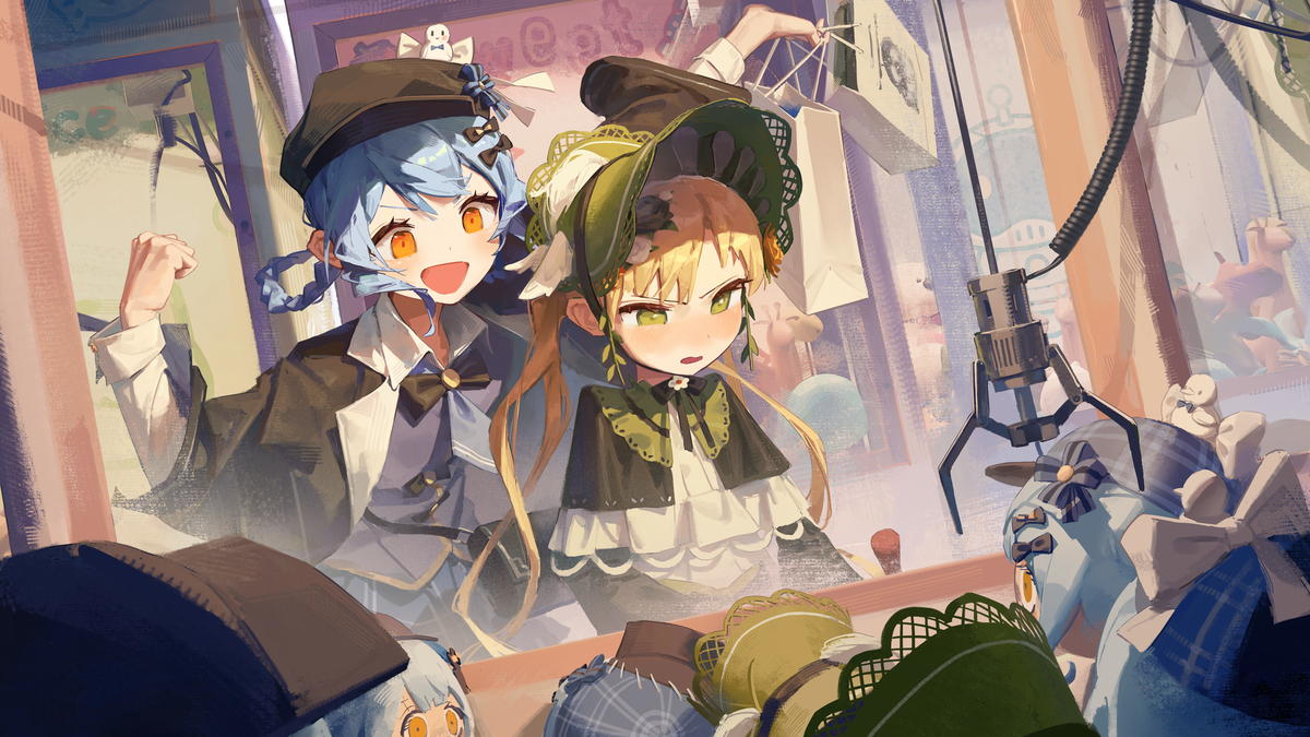 This is a pixiv picture whose title is 橘シェリーさんと遠野ハンナさん.