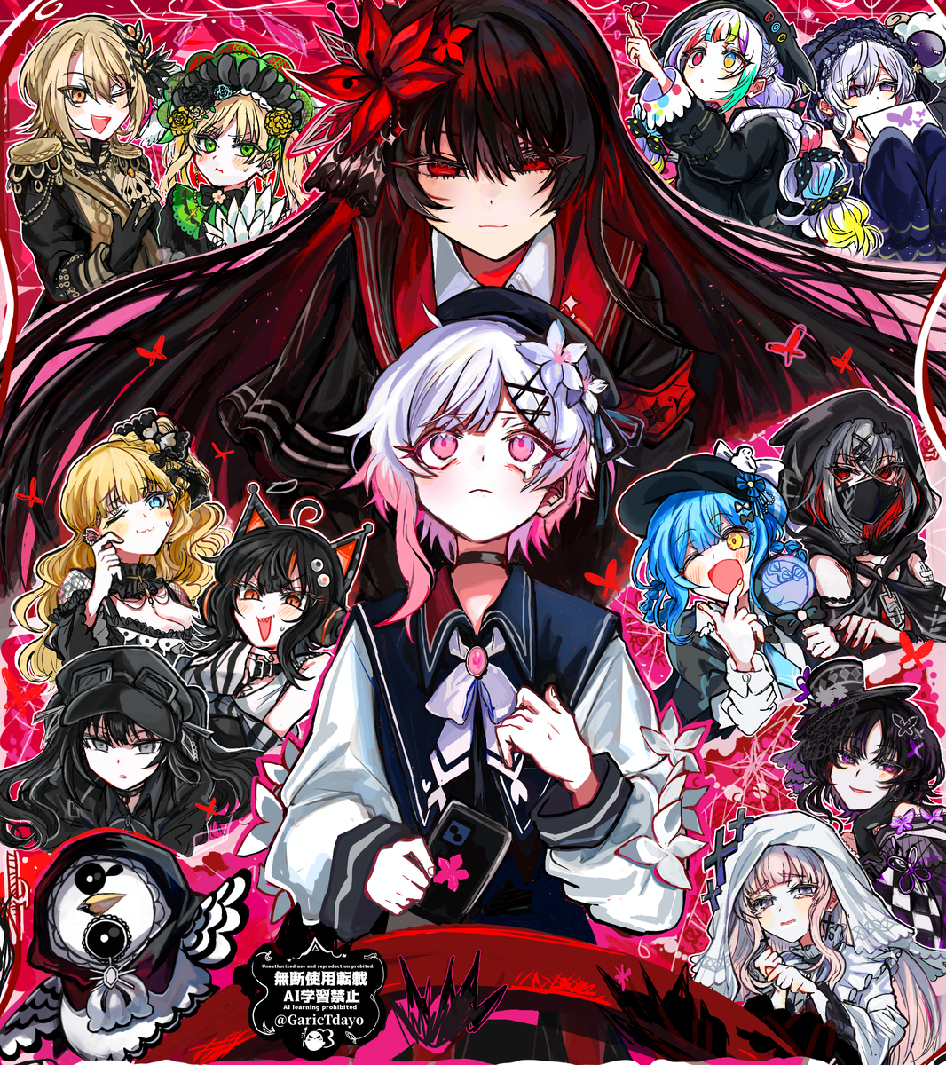 This is a pixiv picture whose title is 魔法少女ノ魔女裁判.