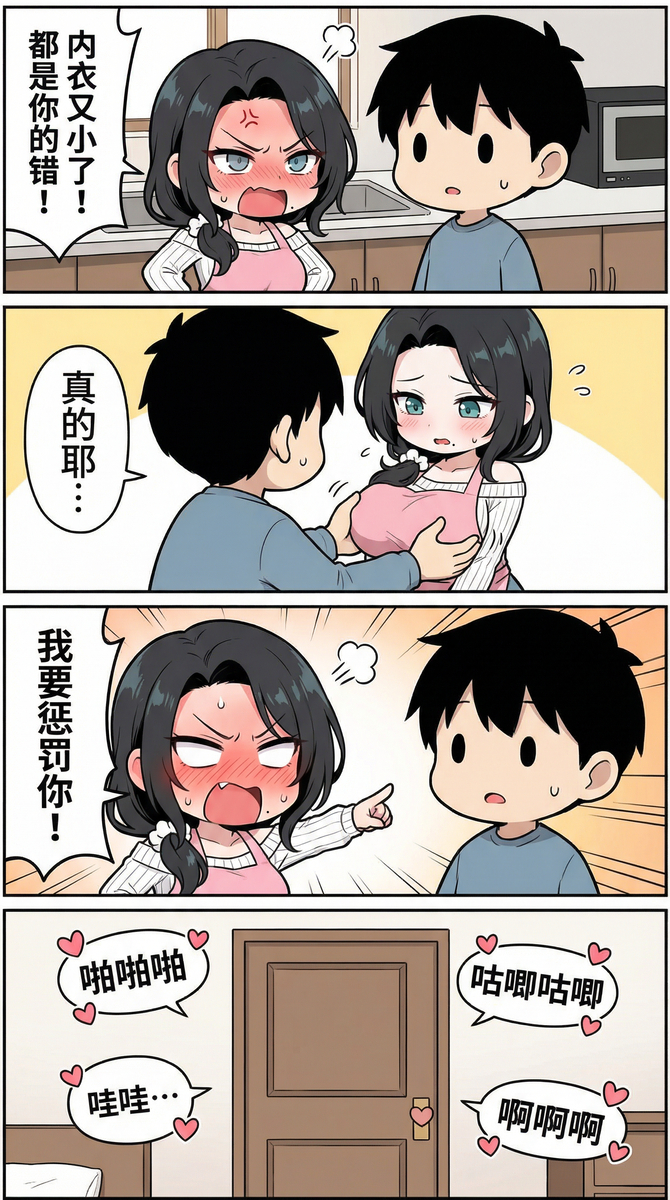 This is a pixiv picture whose title is 【四格】椎名诗织.