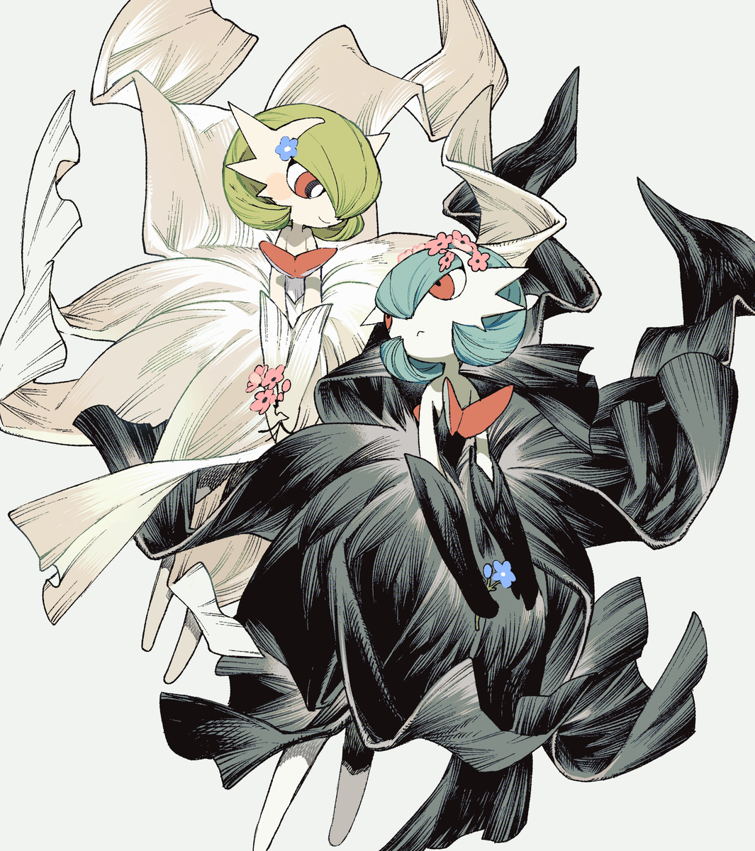 This is a pixiv picture whose title is ポケモンのイラスト(たまに人もいる).