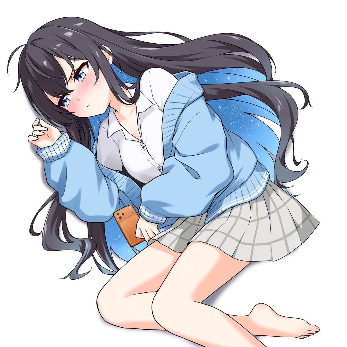 This is a pixiv picture whose title is 新しいアニメーションラインスタンプ制作中  「拗ねている彼女」.