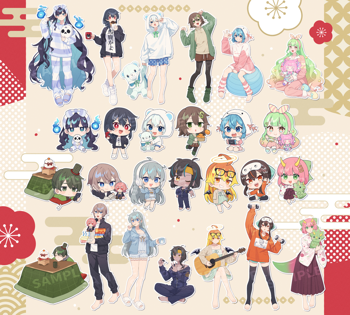 This is a pixiv picture whose title is 【お仕事】めめ村 × RED° TOKYO TOWER　1月.