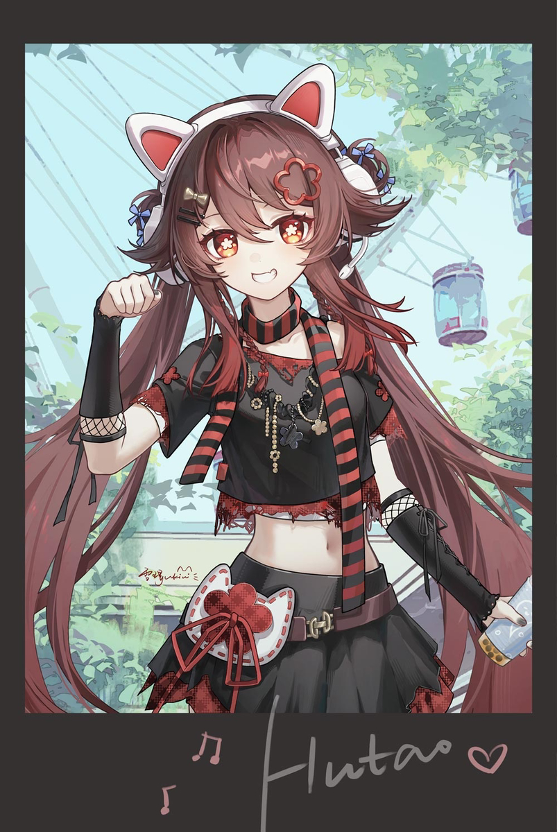 This is a pixiv picture whose title is 和胡桃一起出游.