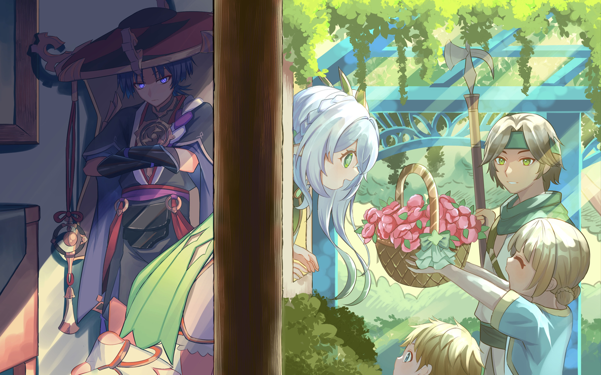 This is a pixiv picture whose title is 放浪者とナヒーダ詰め合わせ 21.