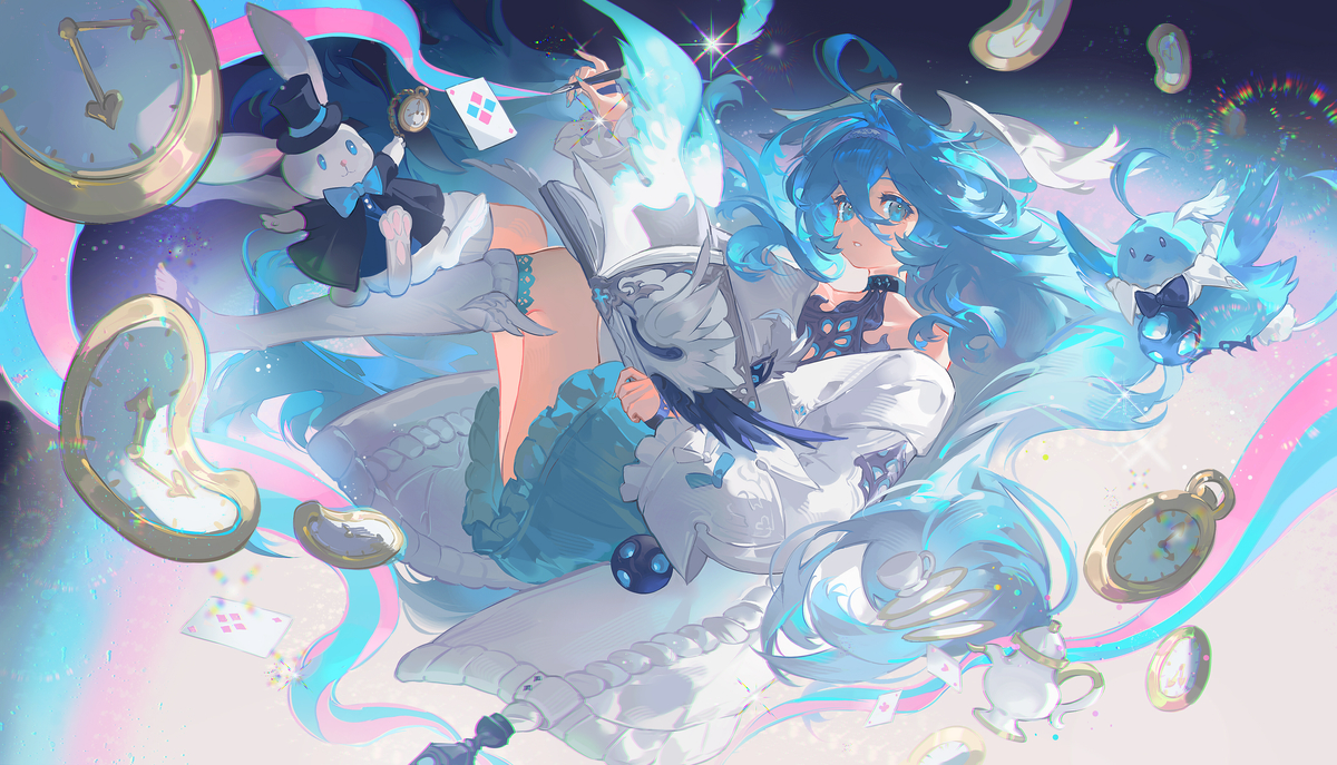 This is a pixiv picture whose title is 🐰菲娜 | 梦游仙境.