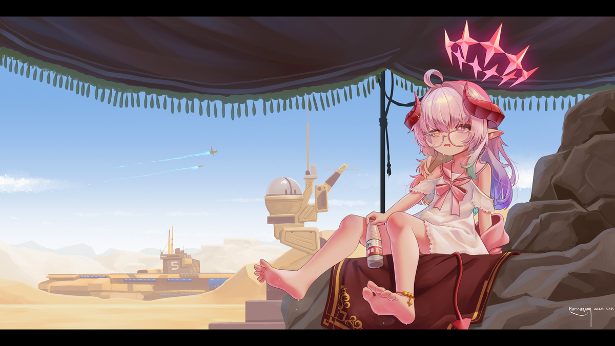 This is a pixiv picture whose title is 小魅魔在沙漠里面迷路了.