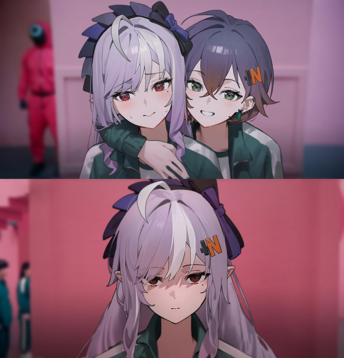 This is a pixiv picture whose title is ビビアンとリン 💔.