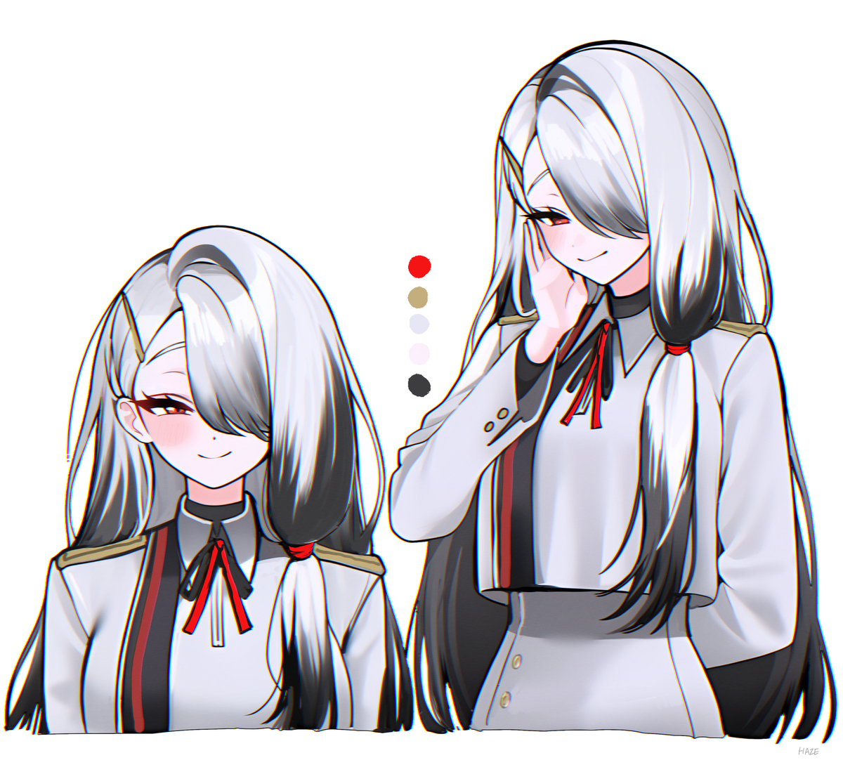 This is a pixiv picture whose title is ツルの生徒会長.