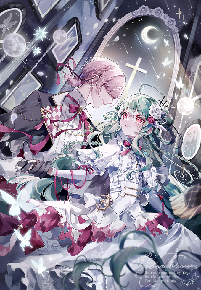 This is a pixiv picture whose title is 真夜中の美術館.