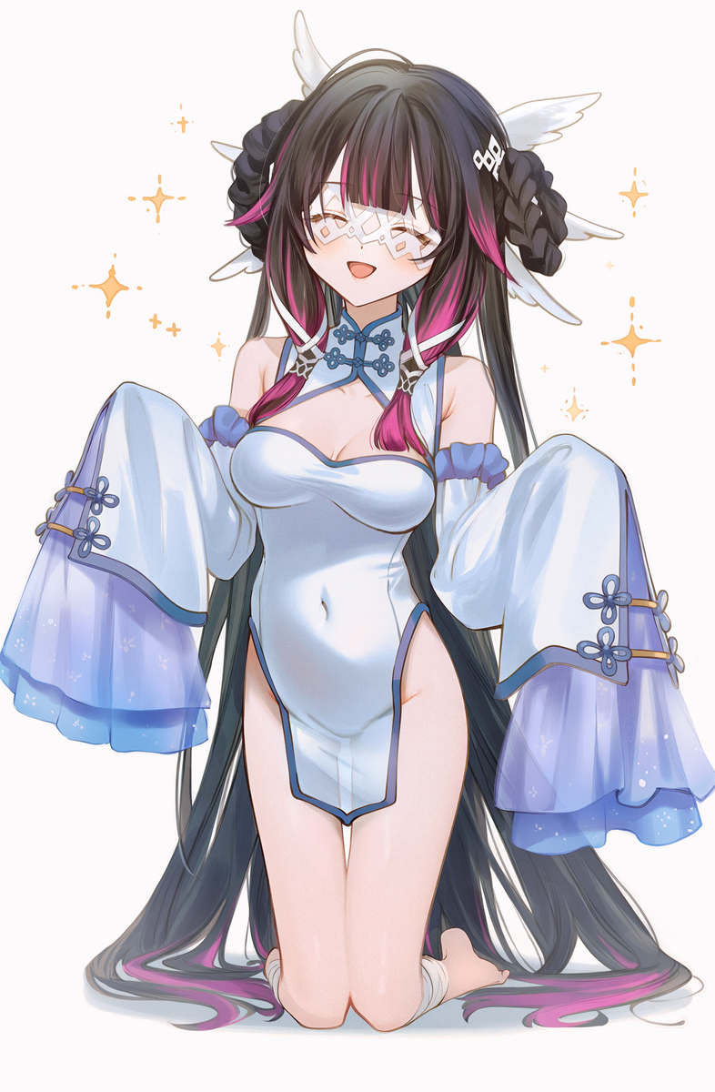 This is a pixiv picture whose title is 少女 (チーパオ).