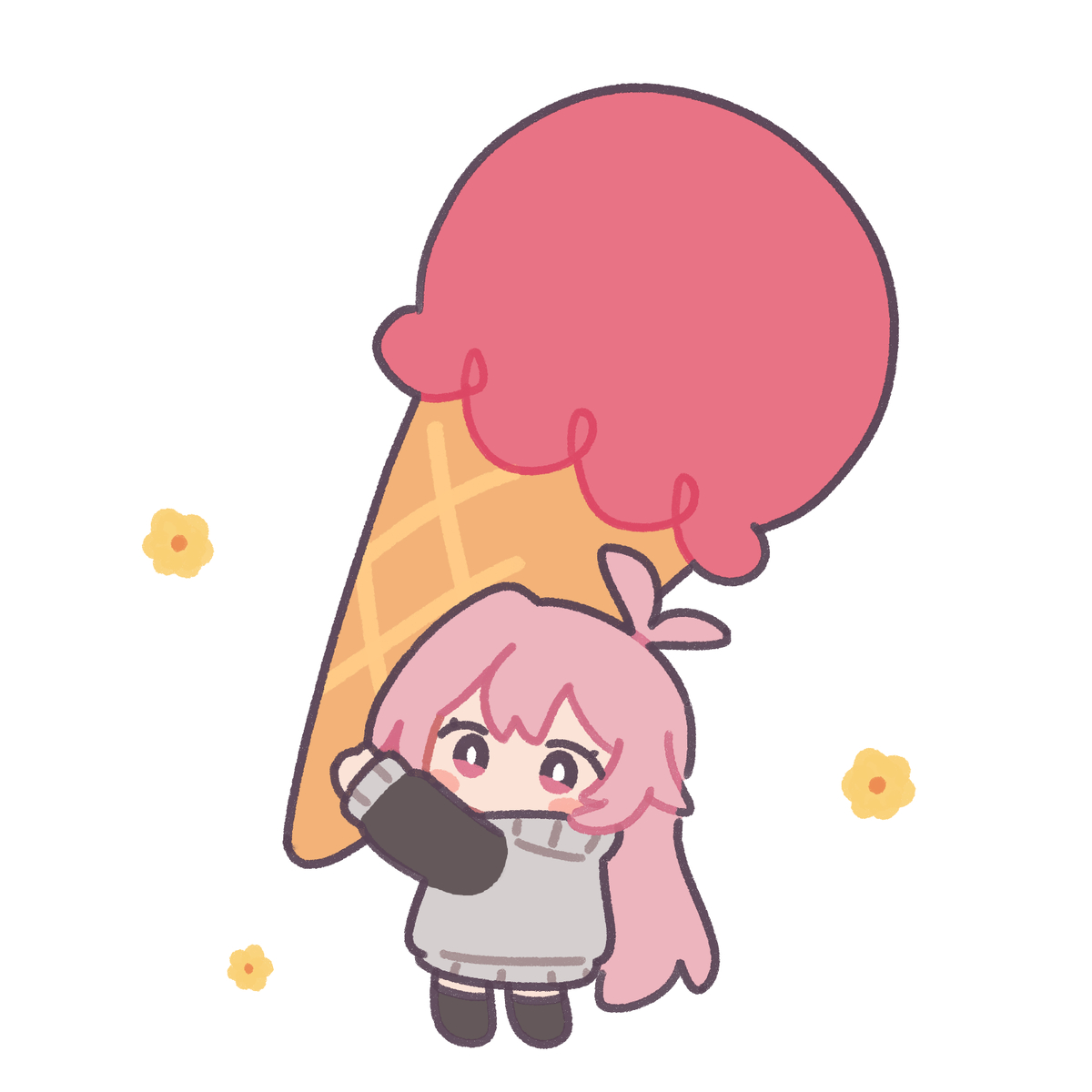 This is a pixiv picture whose title is ice cream.