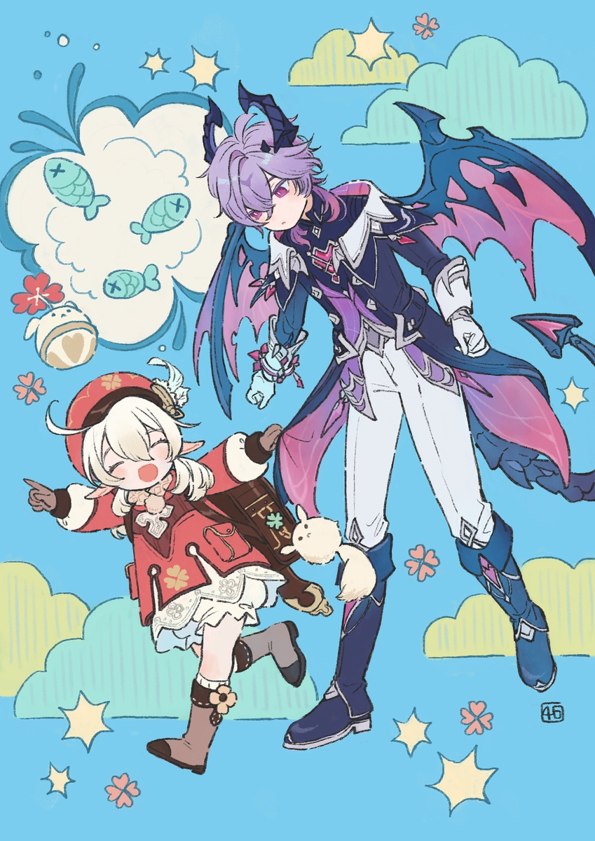 This is a pixiv picture whose title is 【原神】お魚ドカーン….？.