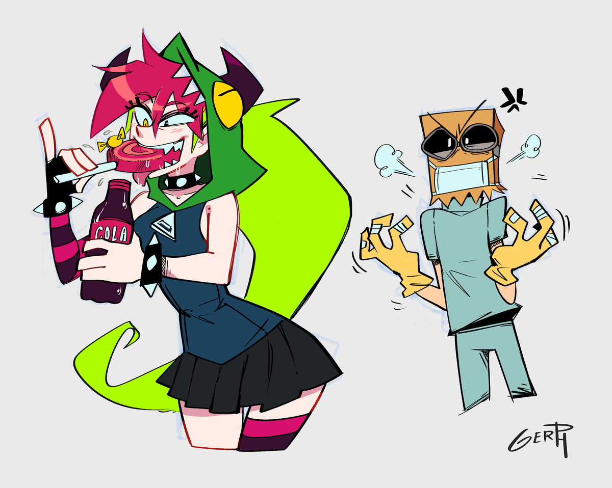 This is a pixiv picture whose title is Demencia vs Dr. Dentista.