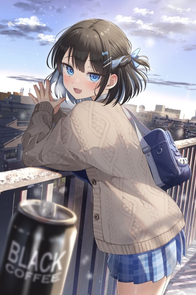 This is a pixiv picture whose title is 「苦かったんで、残りは先輩にあげますよ〜♡」.