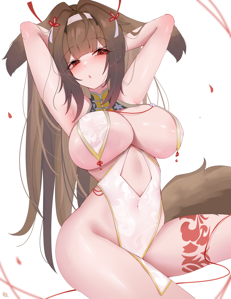 This is a pixiv picture whose title is 红线.