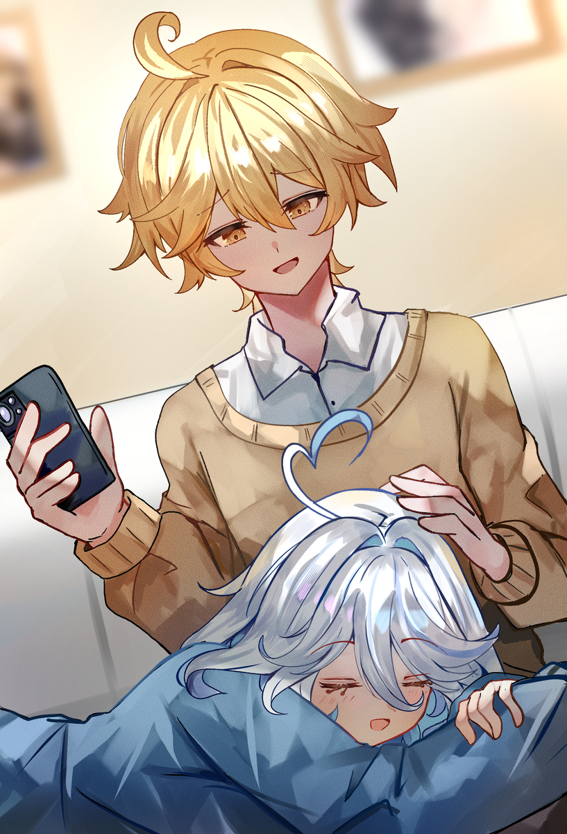 This is a pixiv picture whose title is Lap pillow.
