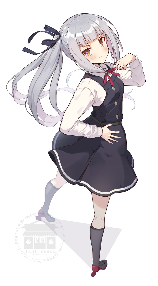 This is a pixiv picture whose title is こちらを見上げてドヤる霞ちゃん.