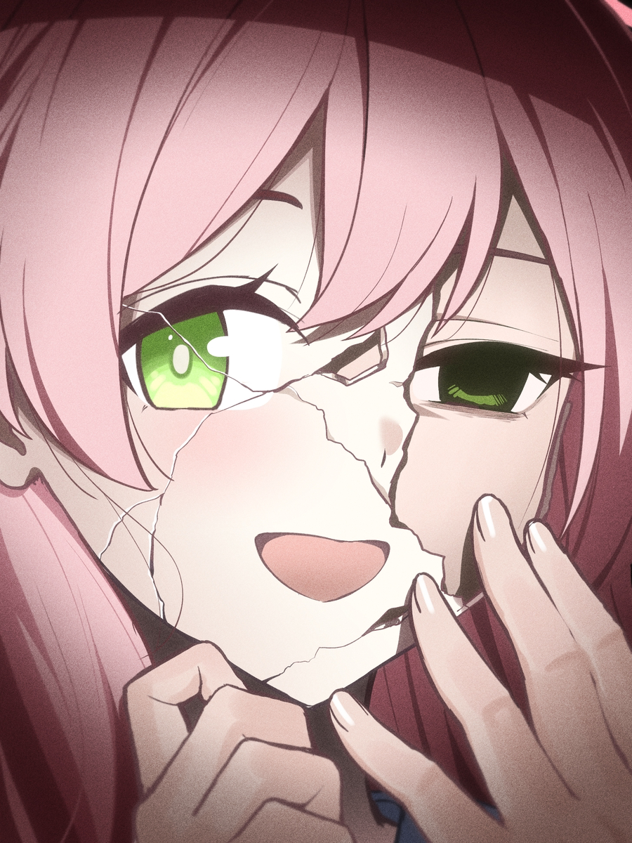 This is a pixiv picture whose title is 仮面の裏側.