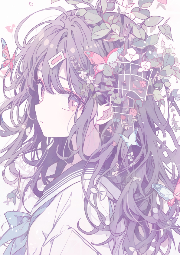 This is a pixiv picture whose title is 『butterfly』.