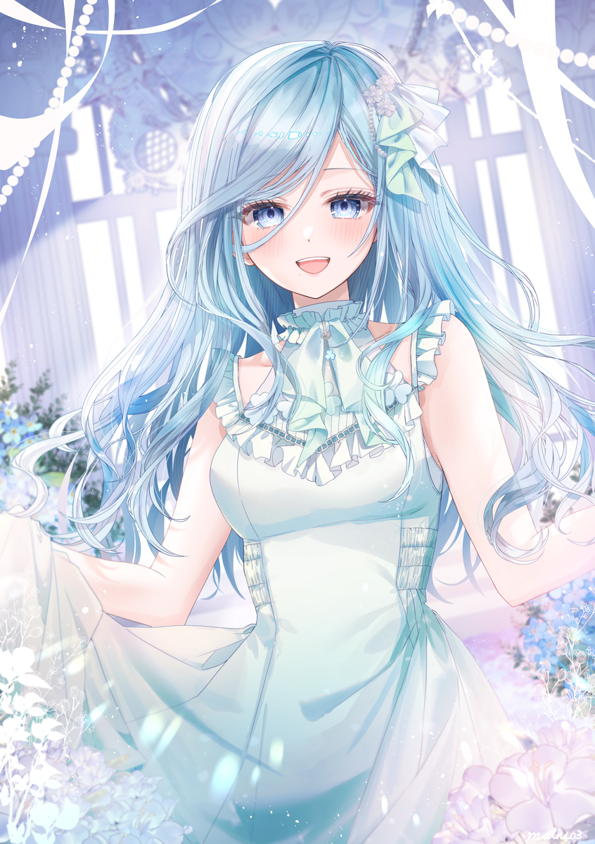 This is a pixiv picture whose title is 雫さんお誕生日おめでとうございます！🤍🩵.