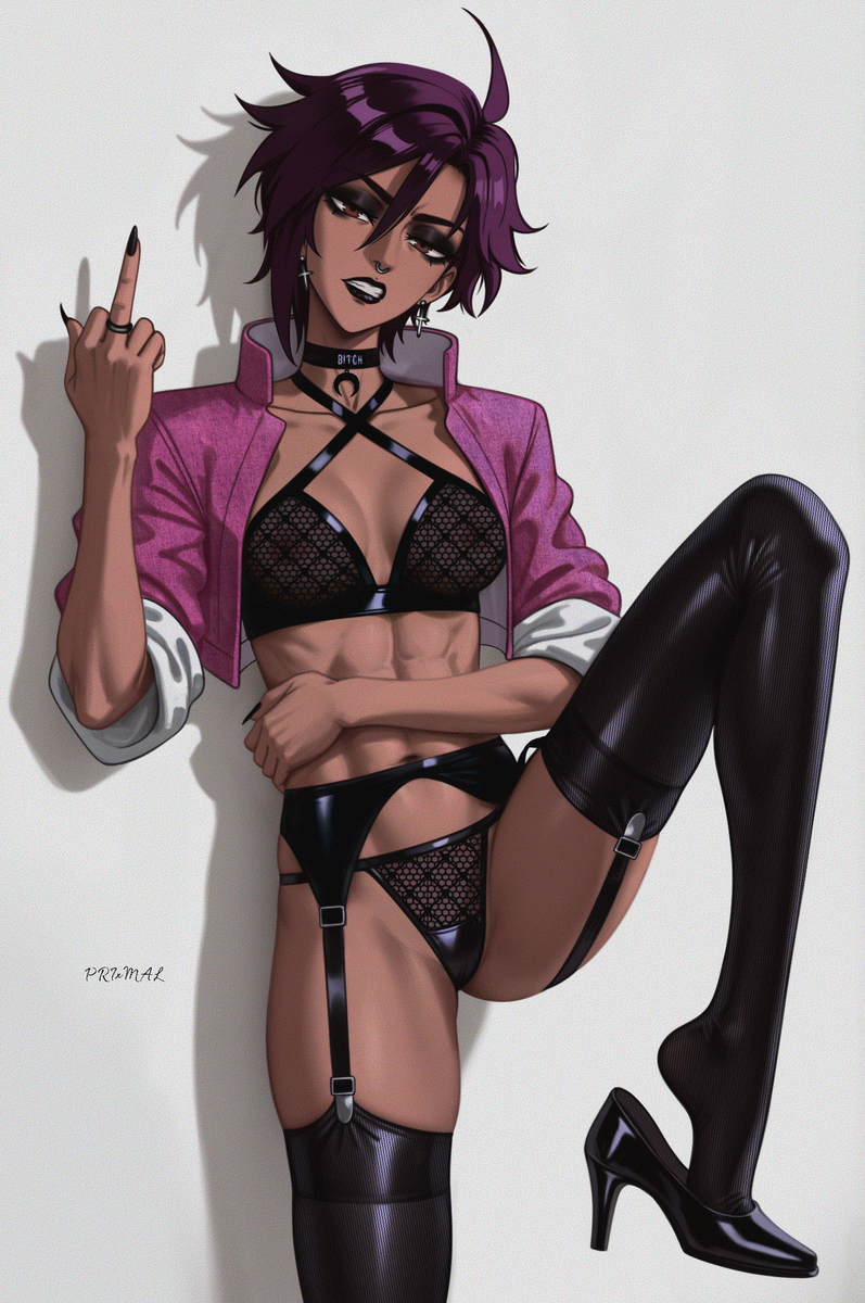 This is a pixiv picture whose title is Invisigal in a Lingerie.