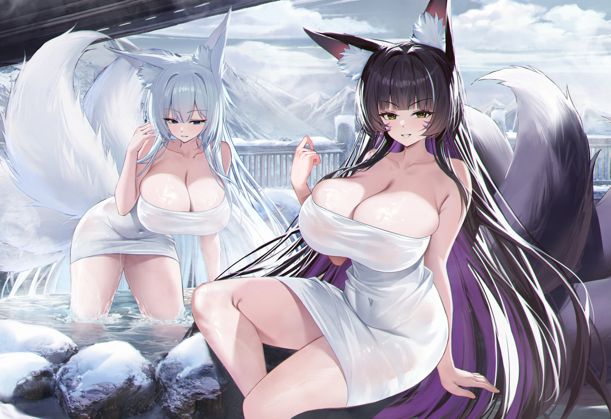 This is a pixiv picture whose title is 温泉.