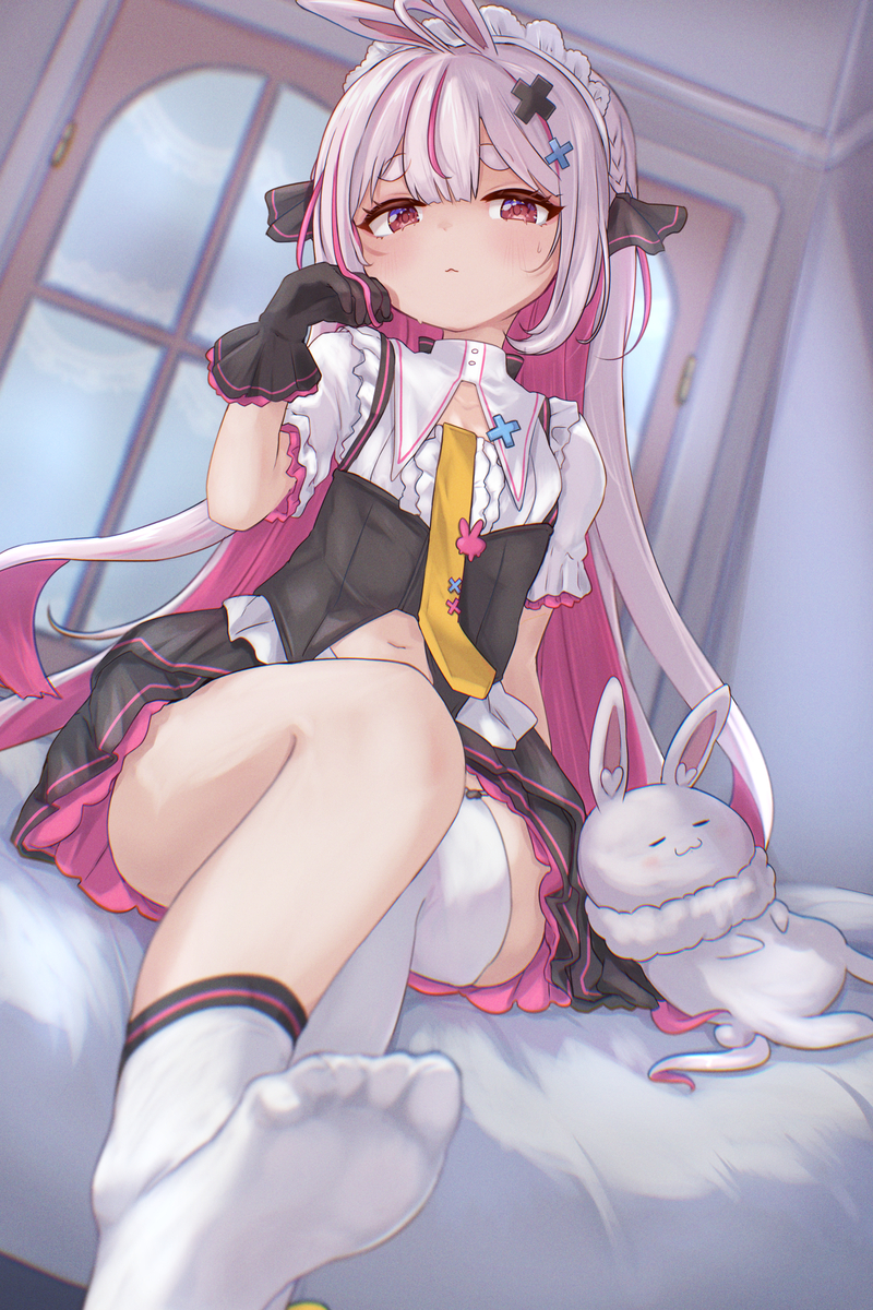 This is a pixiv picture whose title is 🐇🛏.