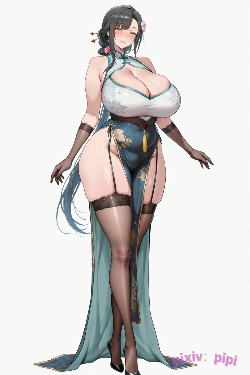 This is a pixiv picture whose title is 古风母猪.