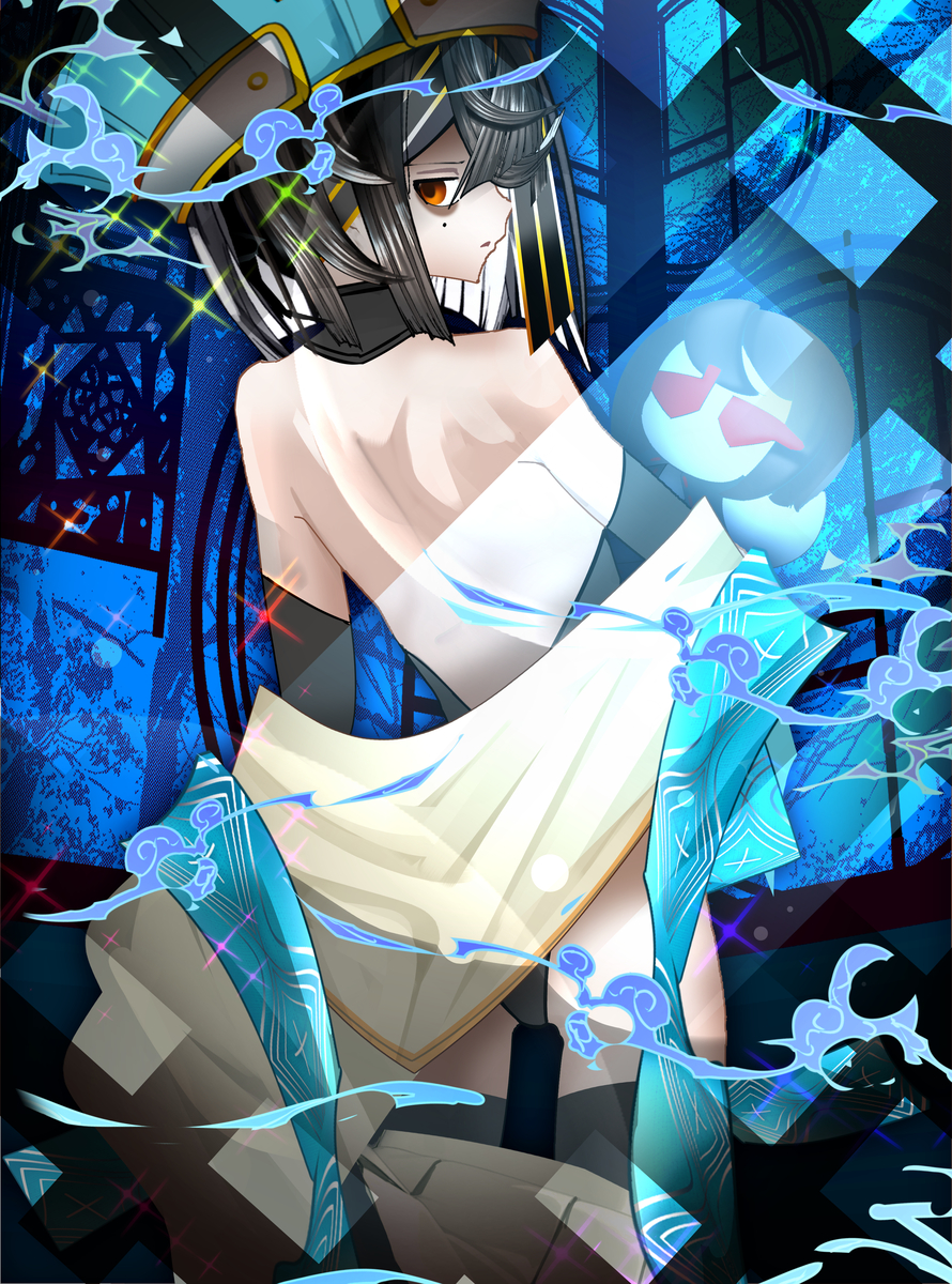 This is a pixiv picture whose title is 背中.