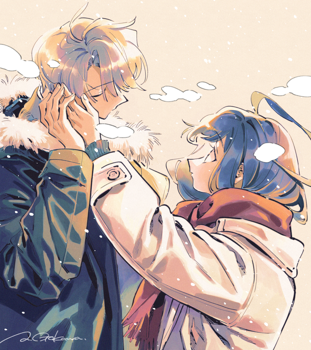 This is a pixiv picture whose title is 寒いね.