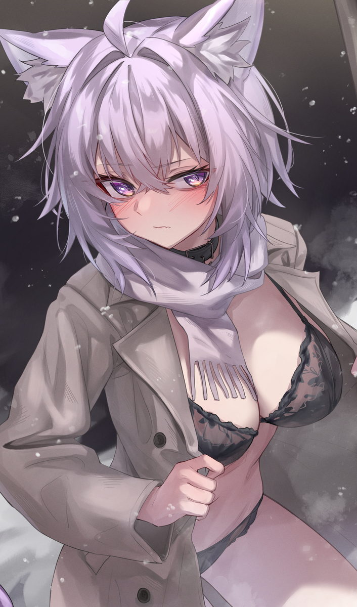 This is a pixiv picture whose title is 猫又おかゆ.