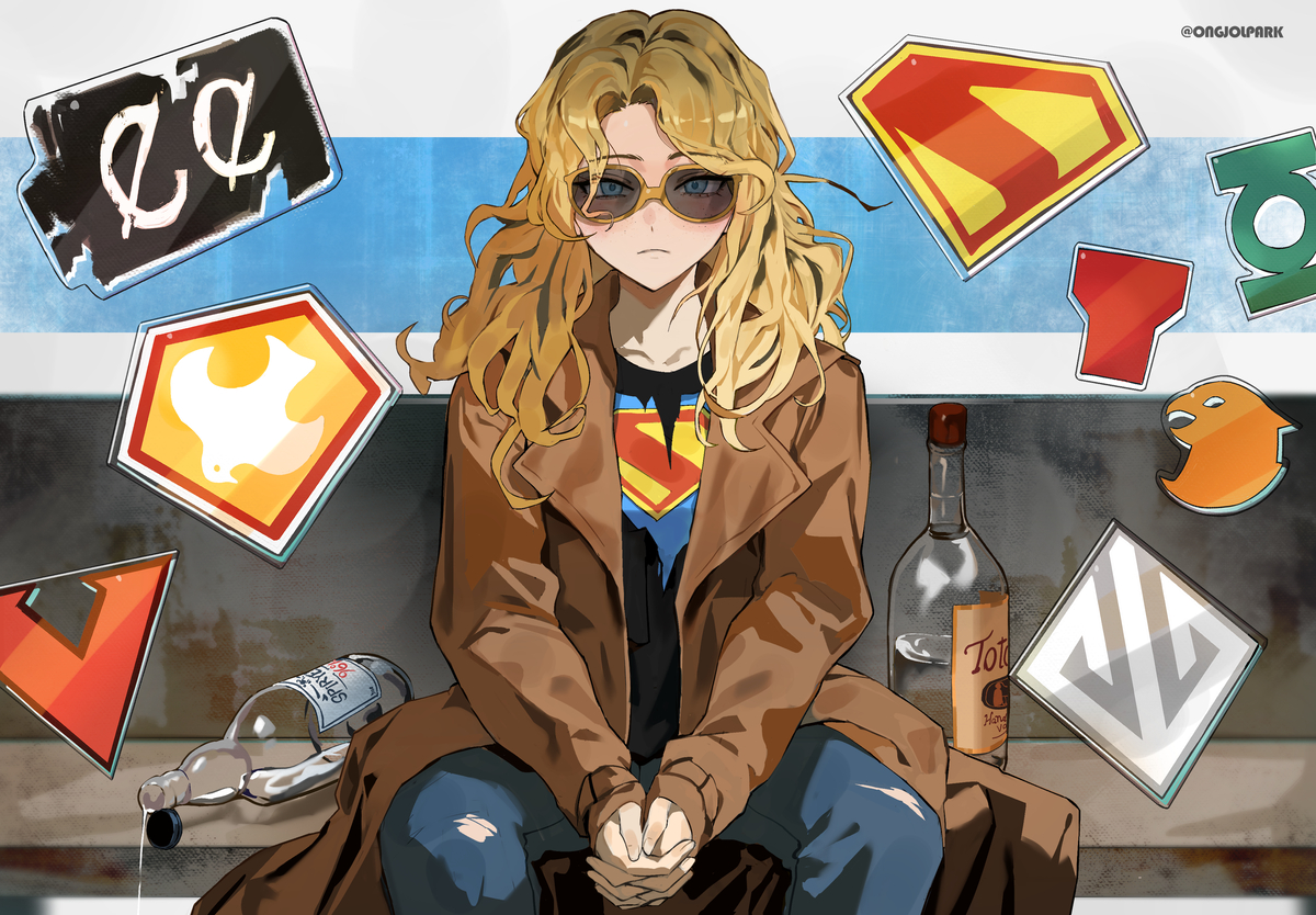 This is a pixiv picture whose title is super girl.